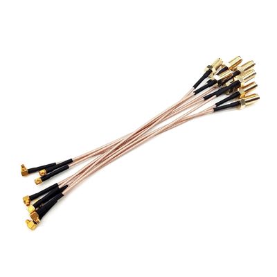 کابل های یک محوری RF زاویه راست SMA به MMCX کابل های یک محوری RF SMA زنانه RG178 IPEX