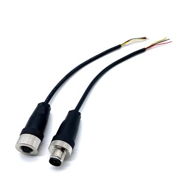 4 پین کانکتور M12 کابل های ضد آب 2P 3P 4P 6P 8P کانکتور مستقیم مرد به زن