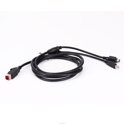 5A نایلون 24V PoweredUSB کابل به USB-B مرد و استیشن پلاگین برای چاپگر