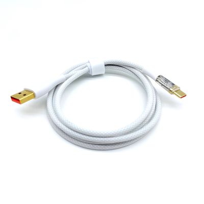 کابل سفید شارژ سریع مرد USB A به C کابل USB C