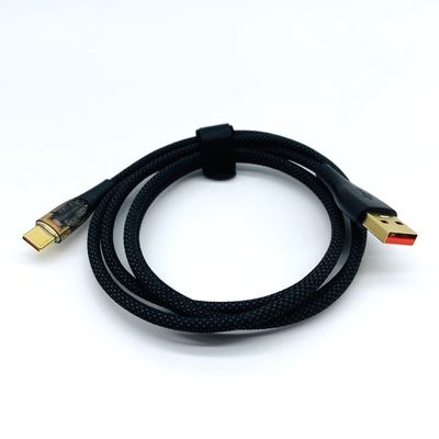 سیاه 5A 6A شارژ سریع کابل های USB کابل های USB C کابل های مردانه USB A تا نوع C کابل